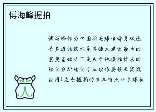 傅海峰握拍